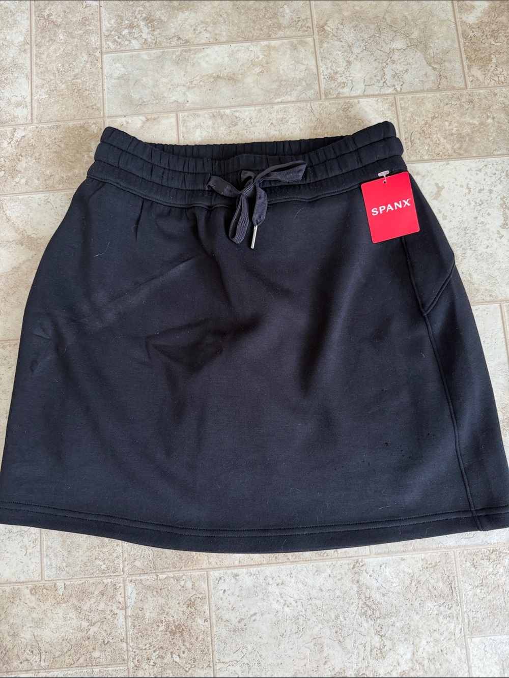 SPANX Black Drawstring Mini Skort with Tag